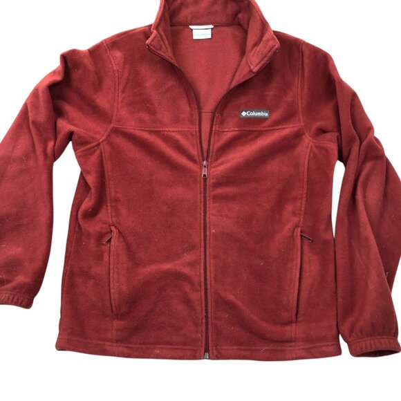 Columbia Men's Fleece Jacket Medium Full Zip Steens Mountain 2.0 Red Outdoors - Picture 1 of 12